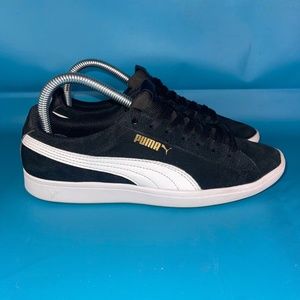 Puma Vikky Black Suede White Leather Sneakers Women's 7.5 362624-02